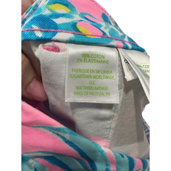 Lilly Pulitzer Buttercup Scallop Hem Shorts Pink Blue Pineapple Print 10 NEW - Picture 7 of 8
